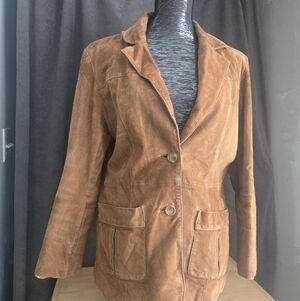 Elegant Brown Suede Blazer